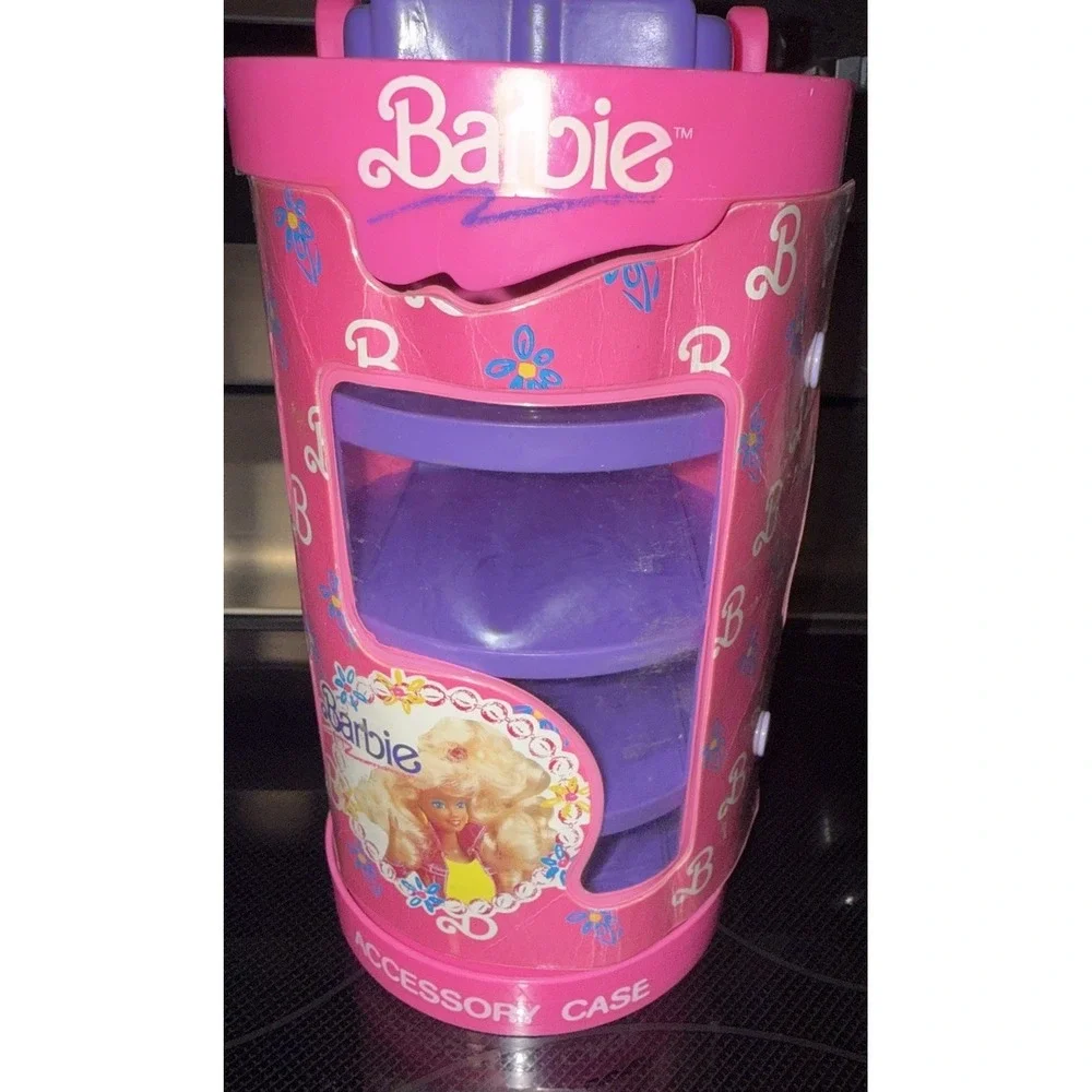 Barbie Accessory Case No Drawers Cylinder Doll Organizer Mattel‎ Vintage 1991